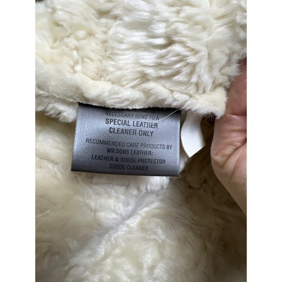 VTG Wilsons Leather Maxima Suede Shearling Lined Sherpa Coat Tan Women's M Heavy - Picture 8 of 11